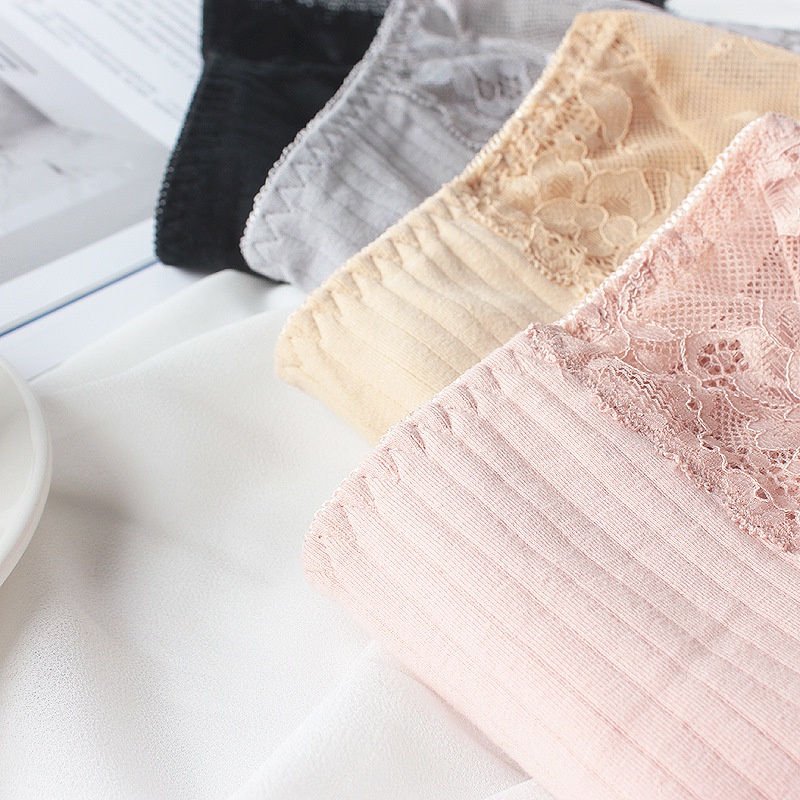 Quần Lót Sinh Lý Vải Cotton Phối Ren Lưng Cao Cho Sinh Lý