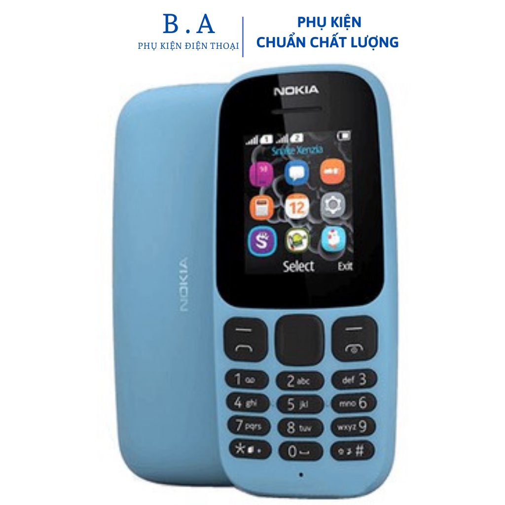 Nokia 105 2 sim mẫu mới nhất, Điện thoại giá rẻ, nghe gọi loa lớn, Điện thoại nokia chính hãng có pin sạc, BH 12 tháng