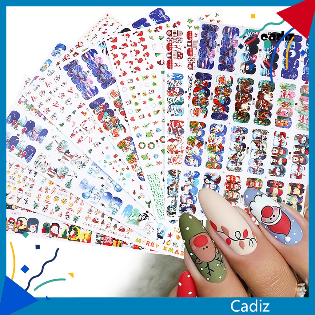 Miếng Dán Móng Tay Hiệu Ứng 3D Chủ Đề Giáng Sinh