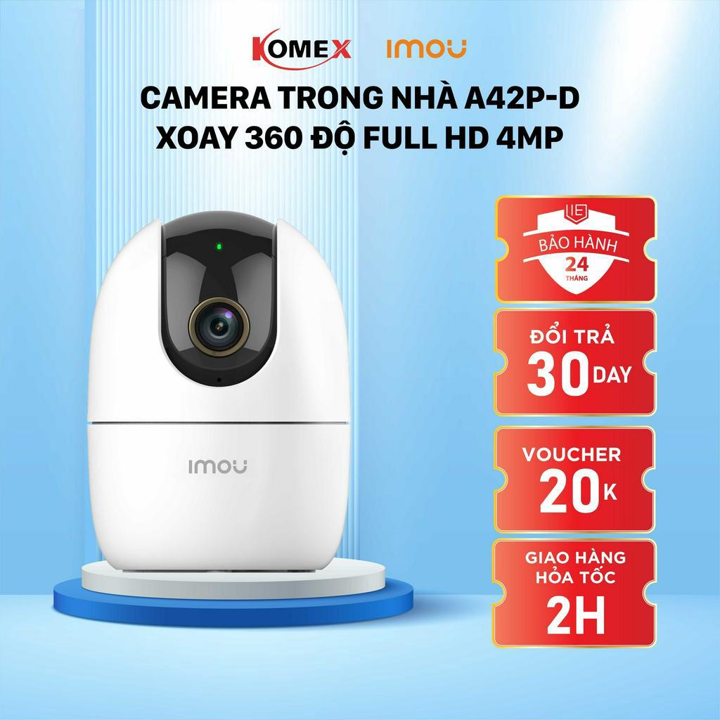 Camera Imou trong nhà  A42P IP Wifi Độ phân giải 4M, Phát hiện và Cảnh báo chuyển động, Đàm thoại, Quay 360 độ - Komex