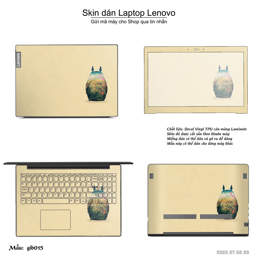 Skin dán Laptop Lenovo in hình Ghibli image (inbox mã máy cho Shop)
