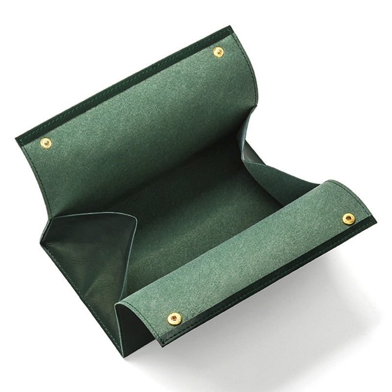 Hộp Đựng Khăn Giấy Bằng Da PU Có Khóa Kim Loại Tiện Dụng Cho Gia Đình