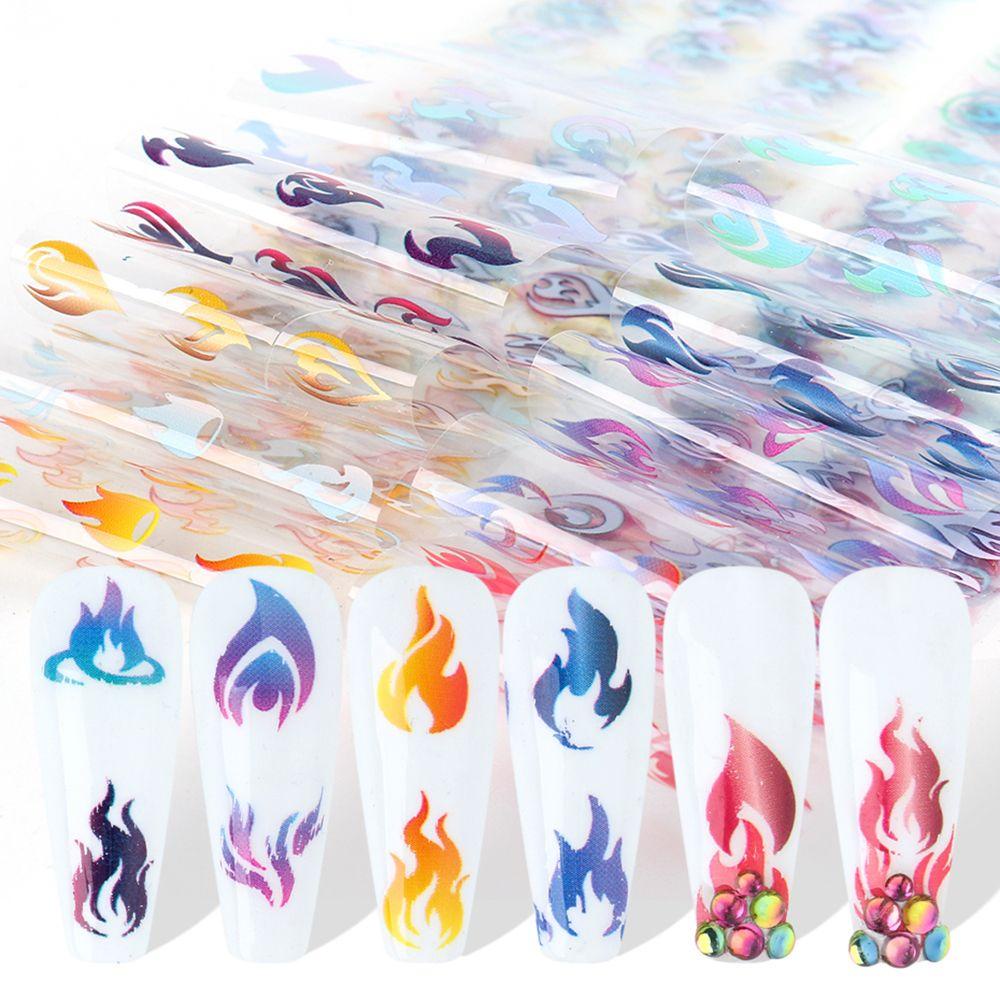 Sticker Dán Móng Hoạ Tiết Lửa Màu Gradient