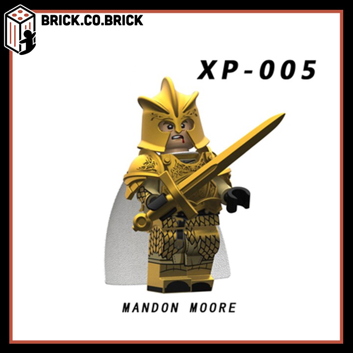 Minifigures Hiệp sỹ giáp vàng Game of Throne Đồ chơi lắp ráp trung cổ Trò Chơi Vương Quyền KT1001