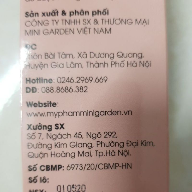 Kem body men bia &amp; Sữa tắm men bia Mini Garden dưỡng toàn thân trắng hồng