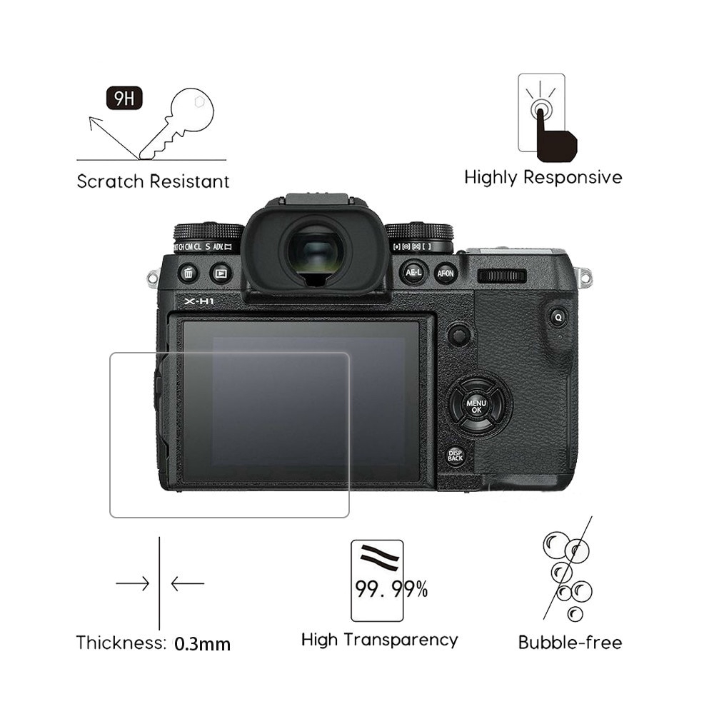 Set 2 Kính Cường Lực Bảo Vệ Camera Điện Thoại Fuji Fujifilm Hs33 Hs35 X-H1 9h