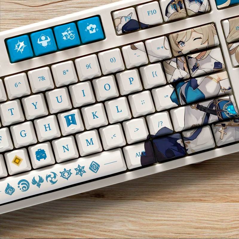 Barbara Keycap Genshin Impact Keycap Hồ sơ OEM PBT Thuốc nhuộm thăng hoa Bàn phím cơ Keycap Anime Cá nhân hóa Keycap 108 Phím