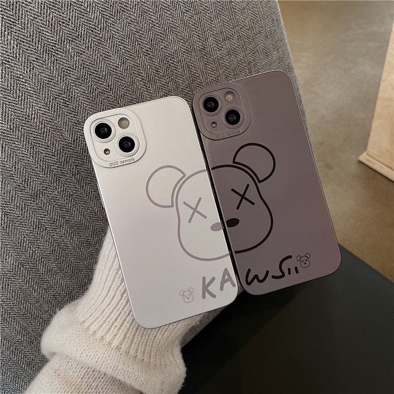 Ốp Điện Thoại Chống Sốc Mạ Điện In Hình Gấu Hoạt Hình Cho iphone 13 12 11 pro max 7 8 plus x xr xs