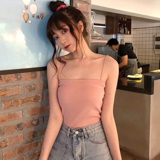 Áo hai dây ZHELIHANGFEI vải dệt kim quyến rũ thời trang dành cho nữ