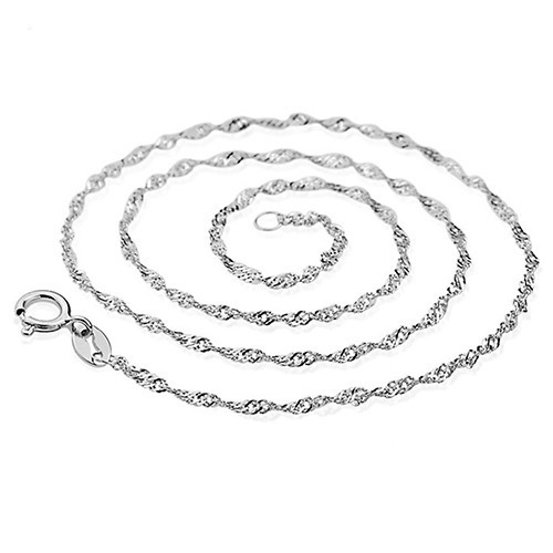 Dây Chuyền Nữ Sợi Xích Gợn Sóng Mạ Bạc Quyến Rũ Thích Hợp Đeo Vào Bữa Tiệc