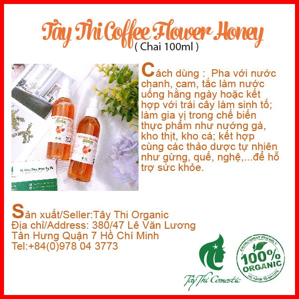 Mật Ong Hoa Cà Phê Tây Chi Chai 100ml