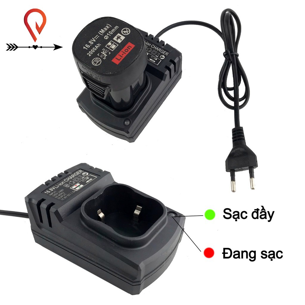 Dock sạc, đế sạc 16.8v sạc pin 4s dùng cho pin 14.4v - 16.8v