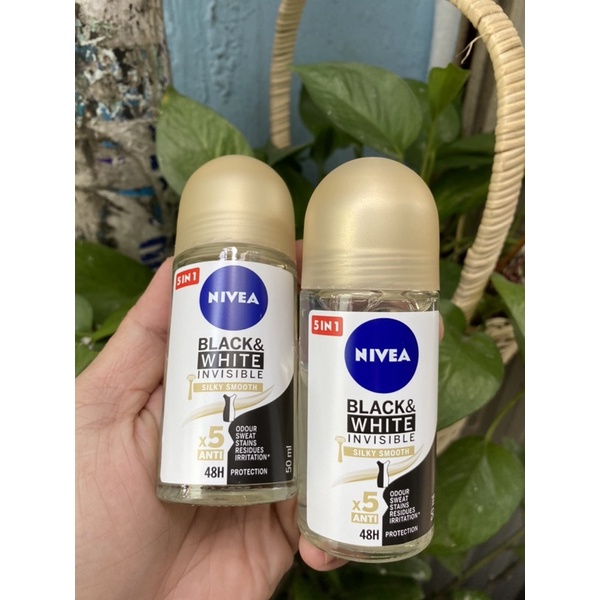 Lăn Khử Mùi Nivea Black &amp; White Invisible 50ml chính hãng