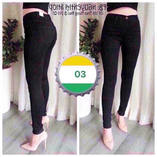 Quần jean nữ đẹp, jeans nữ đen trơn