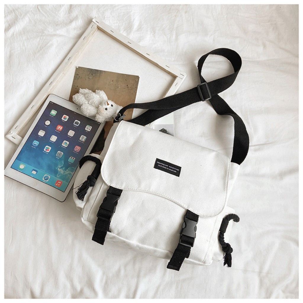 Freeship - Vải xịn Túi Đeo Chéo Vải Canvas nam nữ Đi Học Đi Chơi ulzzang unisex thời trang Hàn quốc