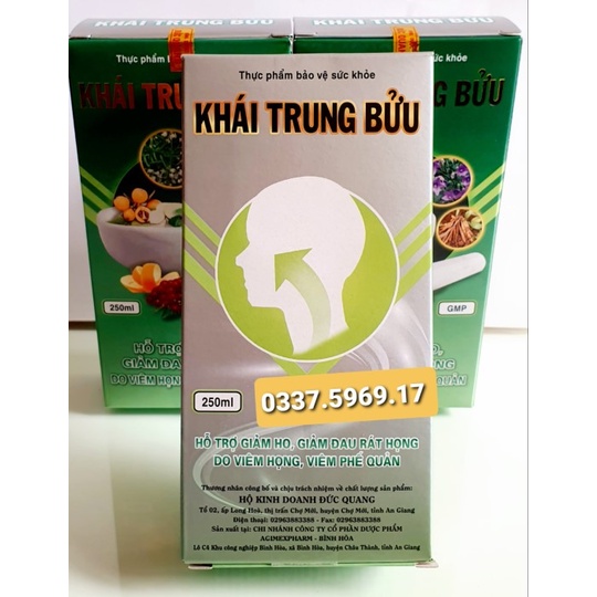Khái Trung Bửu - Siro hổ trợ Tan đàm - Giảm ho - Đau rát họng do Viêm họng Viêm phế quản