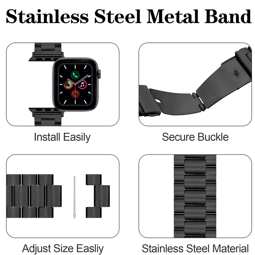 Ốp Bảo Vệ Bằng Thép Không Gỉ Và TPU Cho iwatch band 7 6 5 4 3 2 1 SE 45mm 41mm 40mm