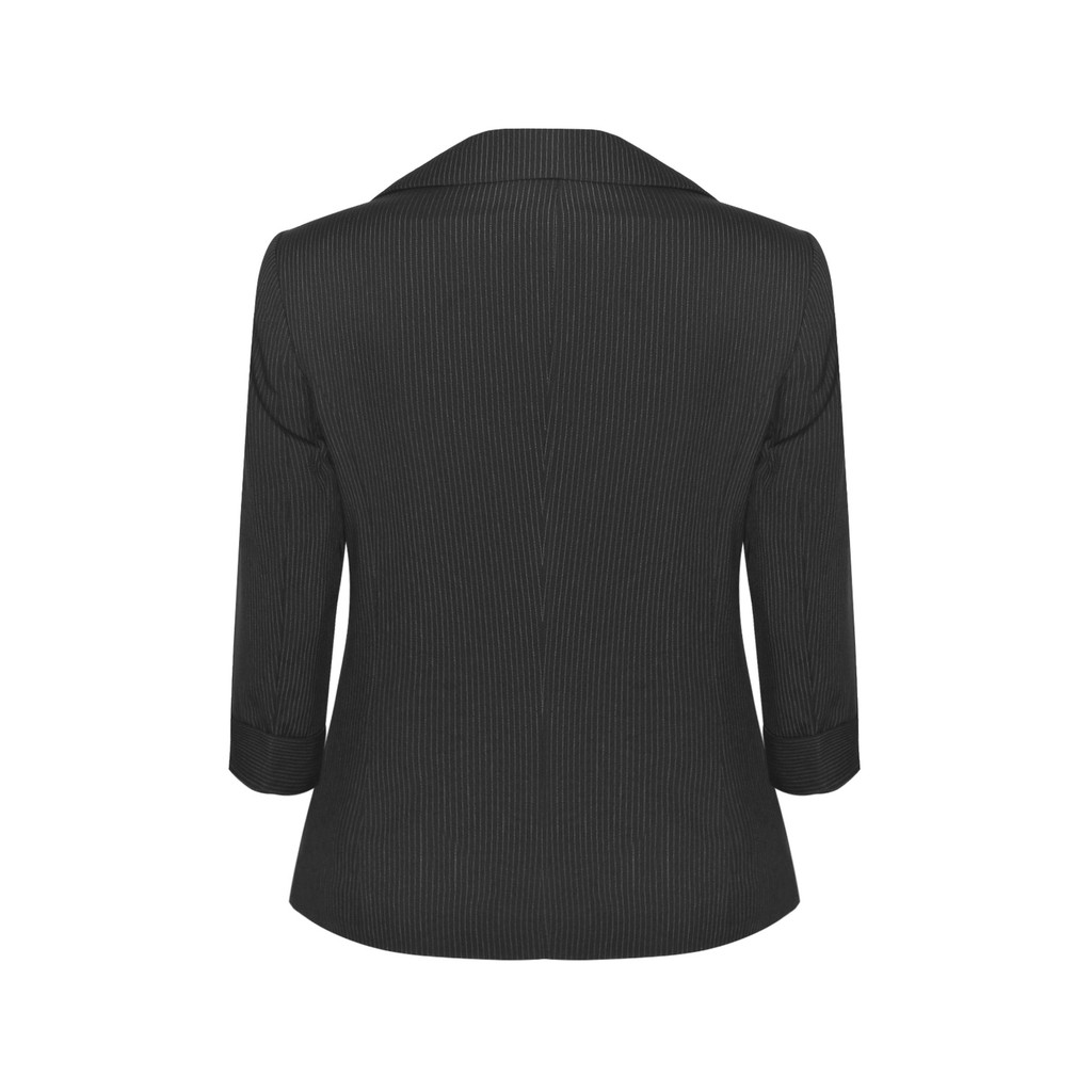 Áo vest nano vạt tròn đen kẻ ghi B411 NỮ TNG