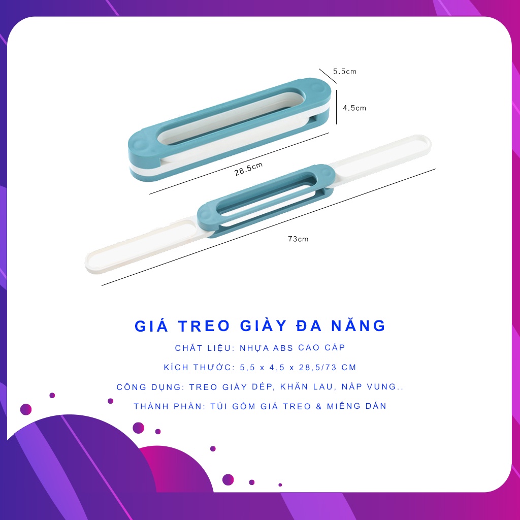 Thanh treo dép nhà tắm dán tường 3in1, giá kệ treo khăn tắm Master Store