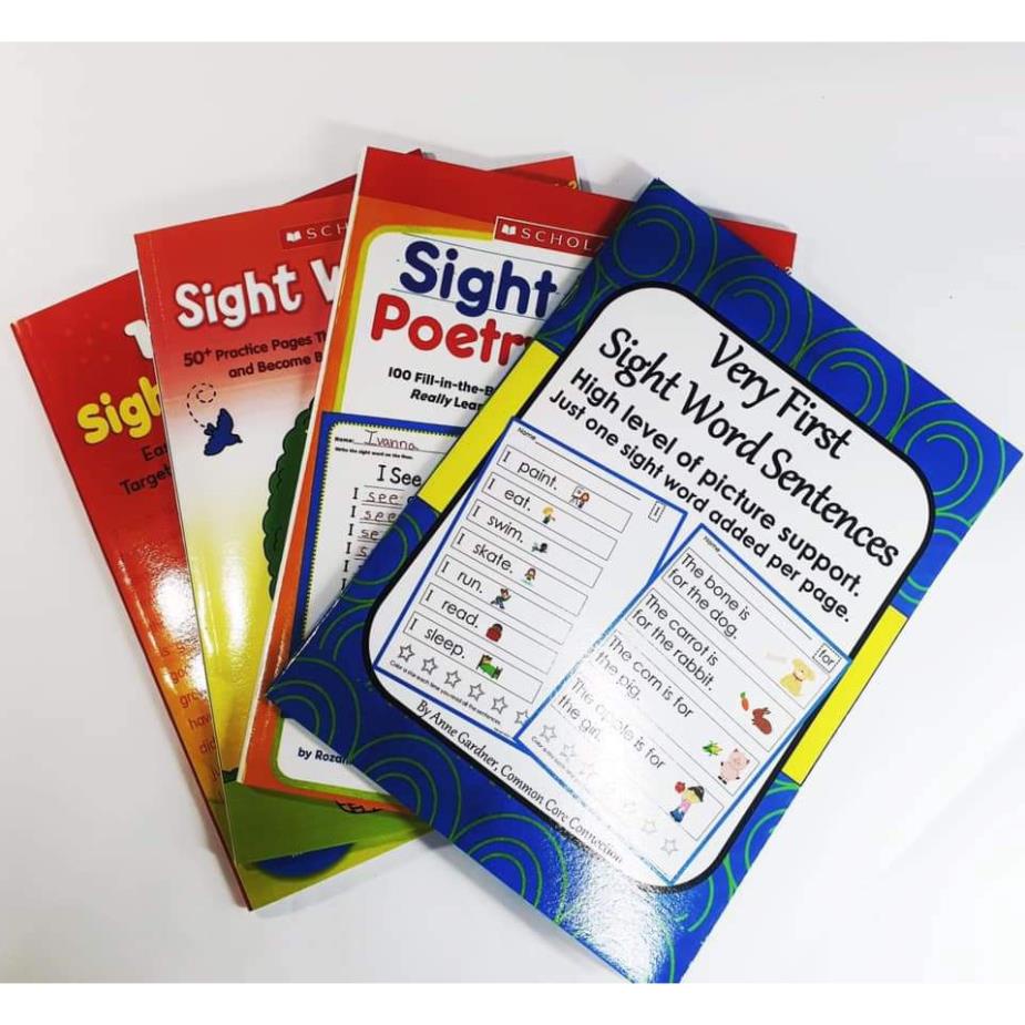 Sight word 4q - poetry pages ,100 super, sight word trees,very first khổ A4 kèm file nghe