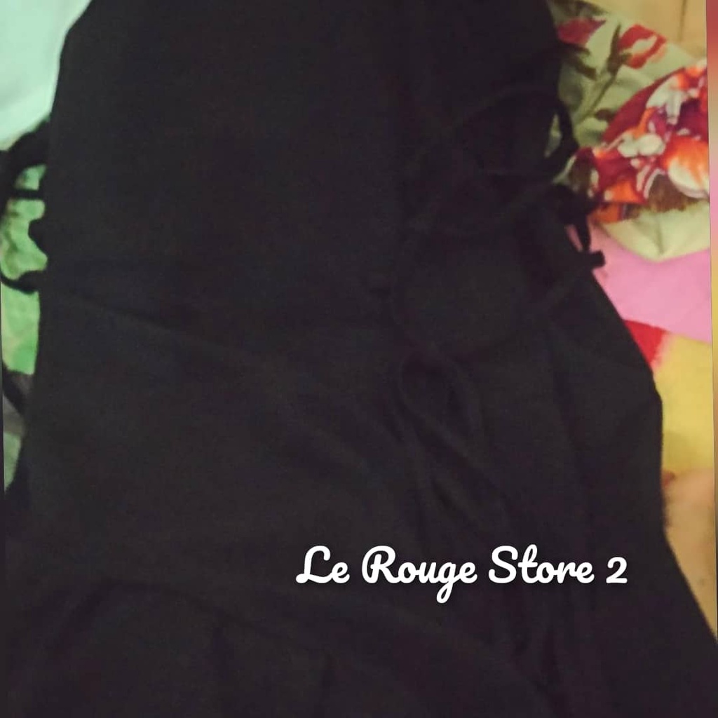 Set bộ thời trang nữ áo mini croptop ngắn tay trắng + váy yếm hai dây vạt chéo màu đen tôn dáng có size