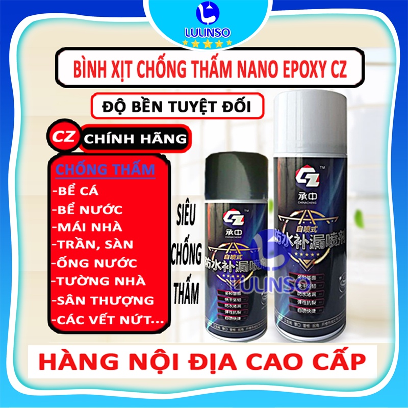 [HÀNG CÓ SẴN] Bình Xịt Chống Thấm CZ - Sơn Bọt Epoxy Chống Thấm Nội Địa Nhật Bản 450ml - Chống thấm sàn, tường, mái...