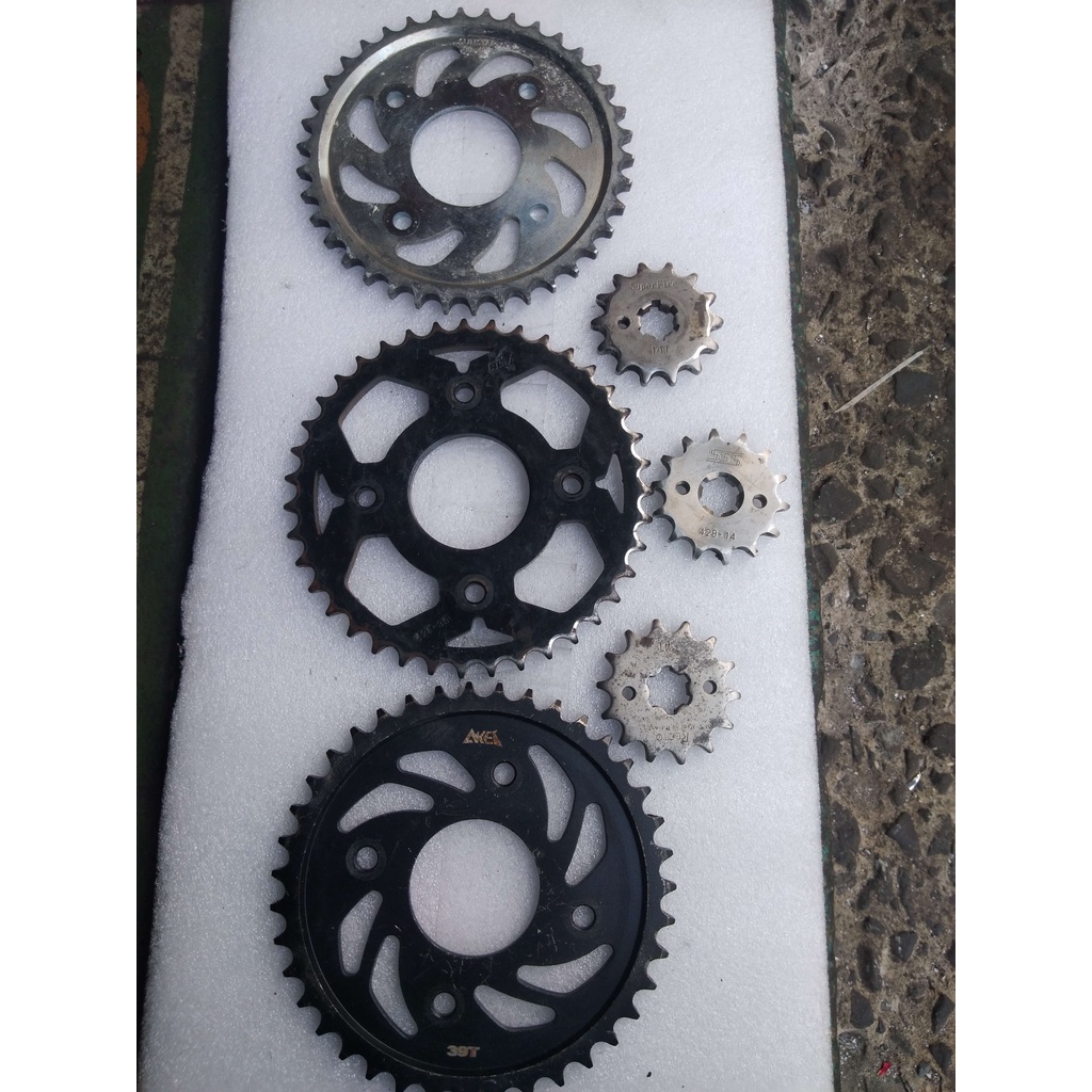 Bộ Nhông Sên Dĩa xe Satria, Raider 150 (hàng xài lướt hơn 95%)