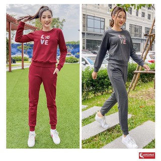 Bộ Nỉ Thu Đông Nữ Cao Cấp 𝐂𝐀𝐑𝐃𝐈𝐍𝐀, Dáng Thể Thao, Khỏe khoắn,  Phối Màu Tinh Tế, Trẻ, Đẹp, Năng Động, Giá Tốt