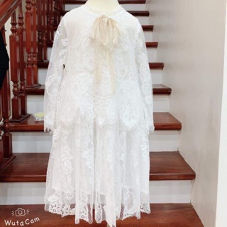 Váy ren trắng tiểu thư cho bé