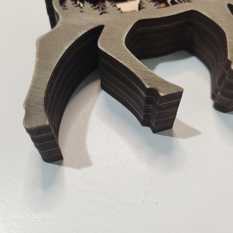 Tượng Gỗ Hình Chó Sói Và Gấu Nâu Sáng Tạo Trang Trí Nhà Cửa / Văn Phòng / Làm Quà Tặng Giáng Sinh