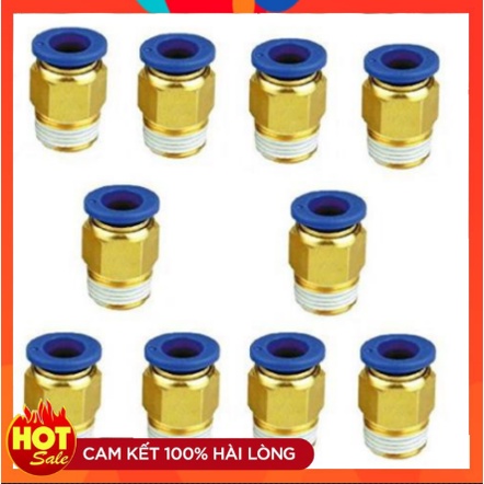 Đầu nối dây hơi PC8-02 chân ren 12,7mm