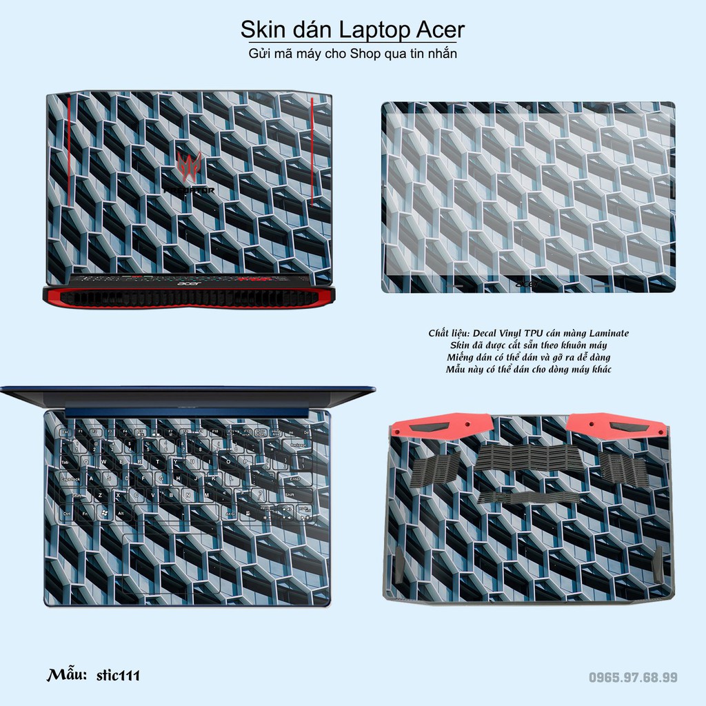 Skin dán Laptop Acer in hình Hoa văn sticker _nhiều mẫu 19 (inbox mã máy cho Shop)