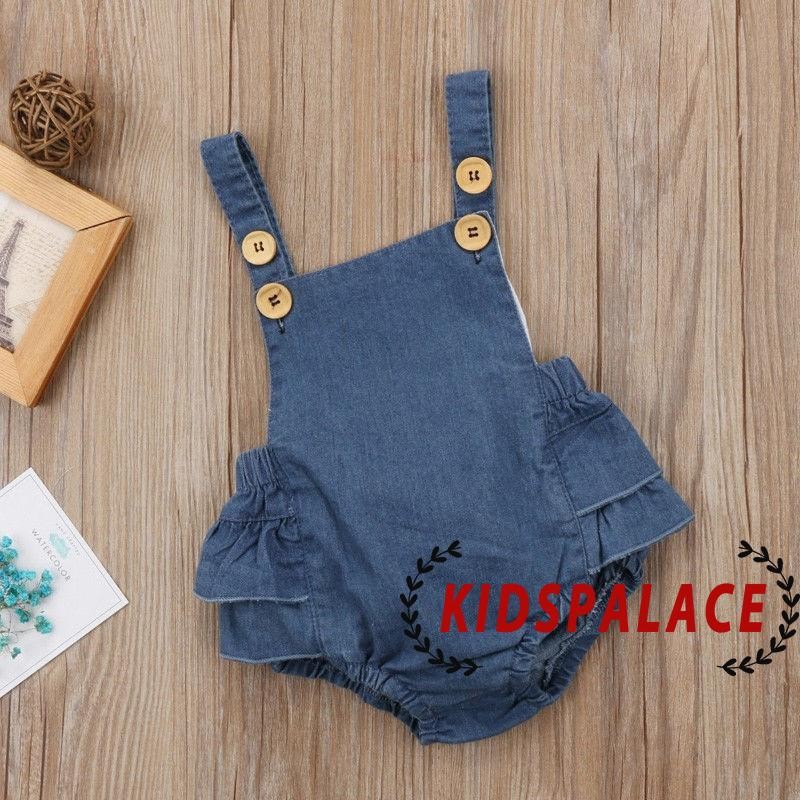 Set Áo Liền Quần Denim Cho Bé Gái