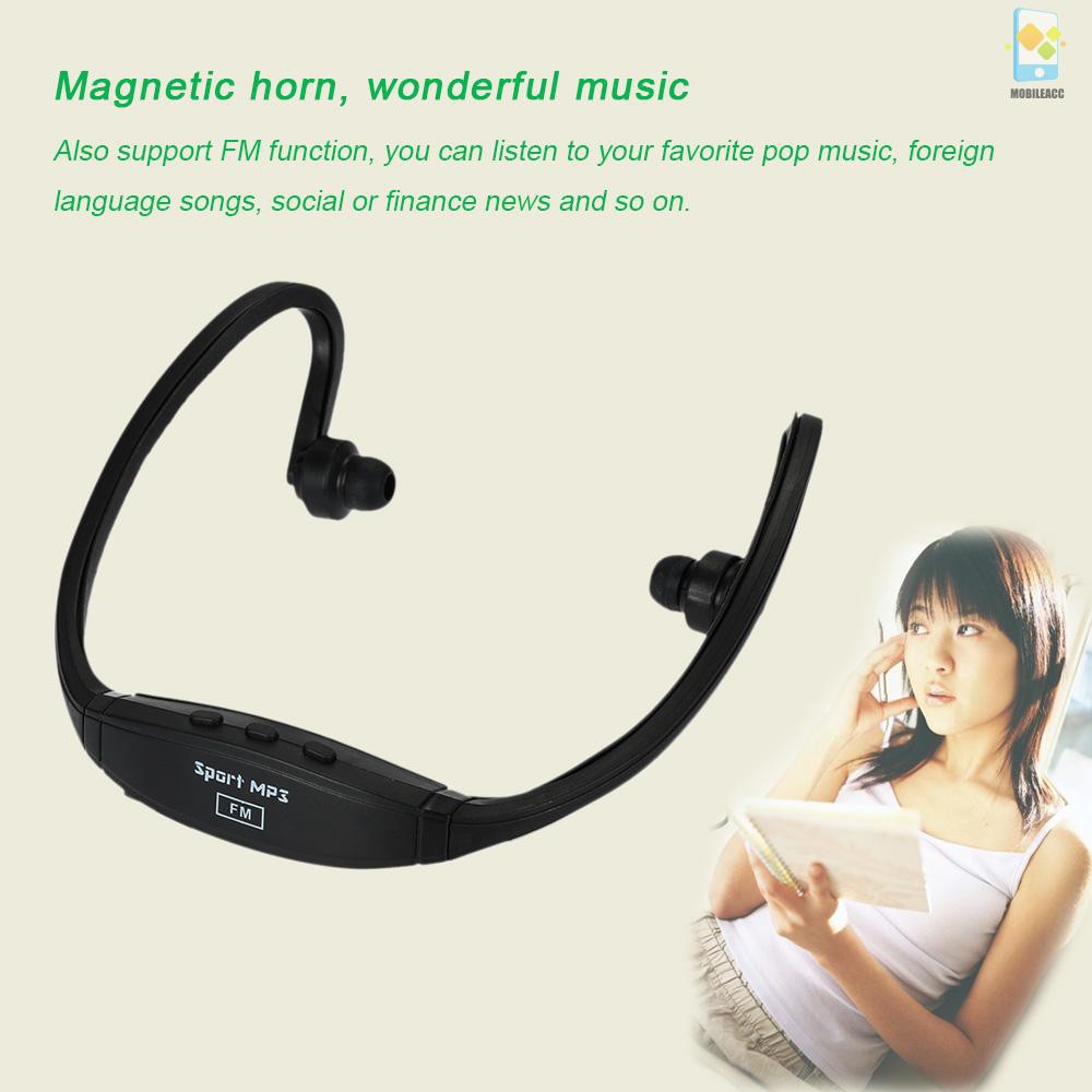 Máy Nghe Nhạc Mp3 Thể Thao Kỹ Thuật Số Hai Kênh Có Chức Năng Fm Và Khe Cắm Tai Nghe Không Dây Màu Đen + Xanh Dương