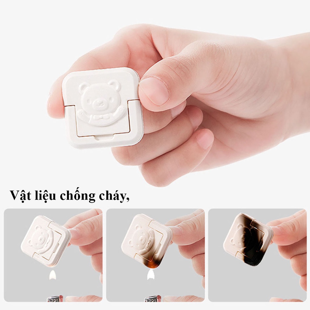 Bịt ổ điện chống giật cho bé - Nhự abs an toàn - Chống cháy - Quai đeo thông minh, ổ 2 chân và 3 chân
