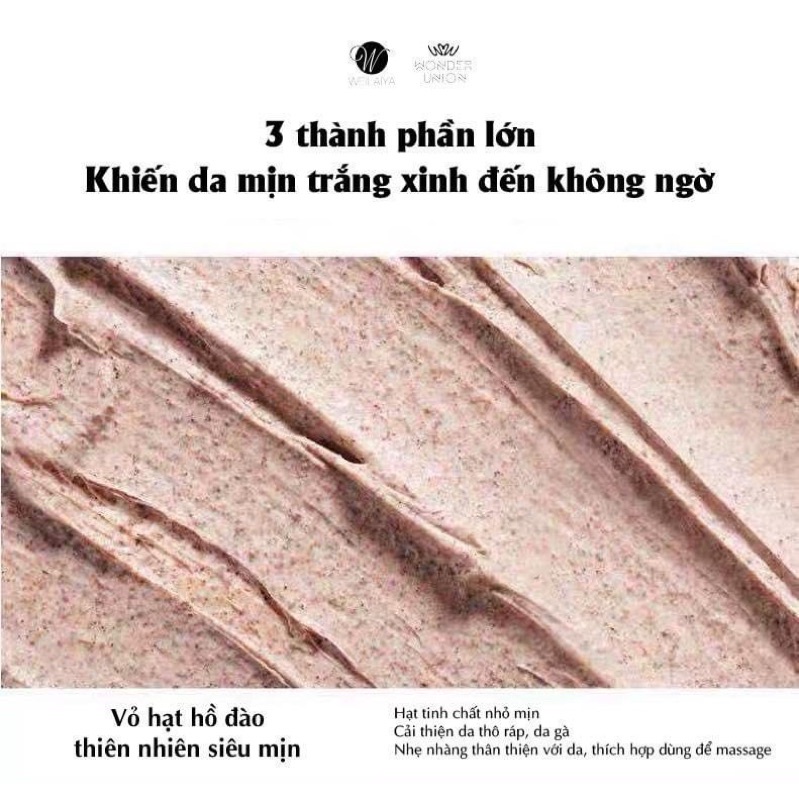 Tẩy da chết body Weilaiya Niacinamide Brightening Scrub chính hãng 150g.Tặng bộ mini dầu phục hồi