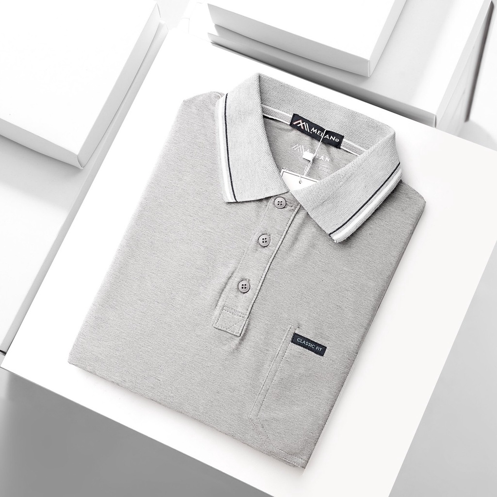 Áo thun POLO cá sấu nam trơn nhiều màu basic MELAN trung niên ngắn tay vải cotton cao cấp ngắn tay sang trọng
