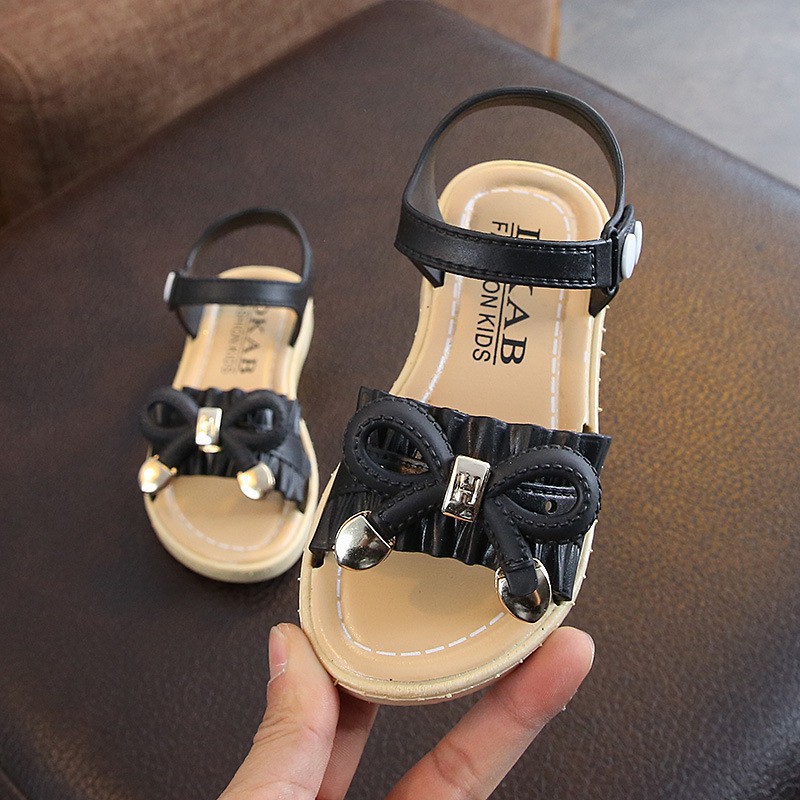 Giày sandal đính nơ dễ thương cho bé gái