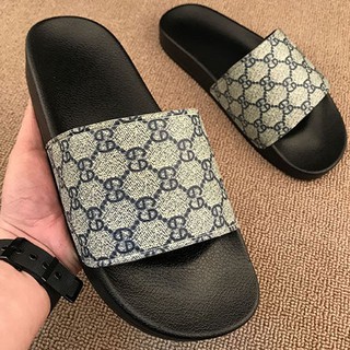 Dép Quai Ngang Phối Hoạ Tiết Gucci Đơn Giản Thời Trang Dành Cho Nam