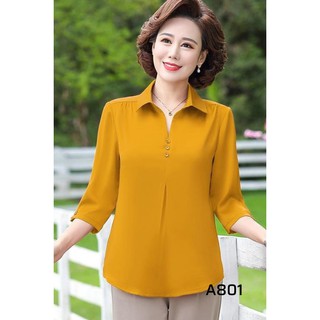 Áo kiểu cổ sơ mi 3 nút rất đẹp cho mẹ, cho bà (áo trung niên)