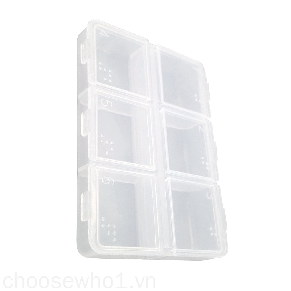 Hộp nhựa 6 ngăn đựng thuốc/ trang sức mang đi du lịch tiện lợi