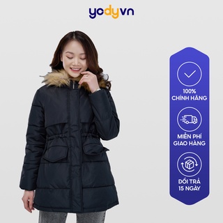 Áo phao YODY có mũ lông nhiều màu giữ ấm tốt, áo phao nữ cao cấp PHN3007