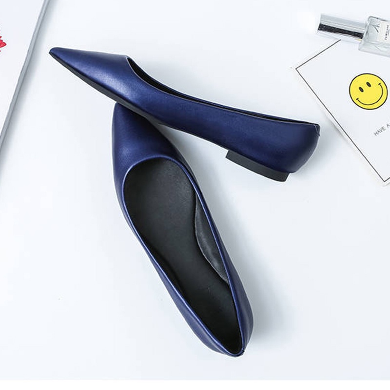 Giày Búp Bê Mũi Nhọn Đế Bằng Mềm Mại Thoải Mái Thời Trang Cho Nữ