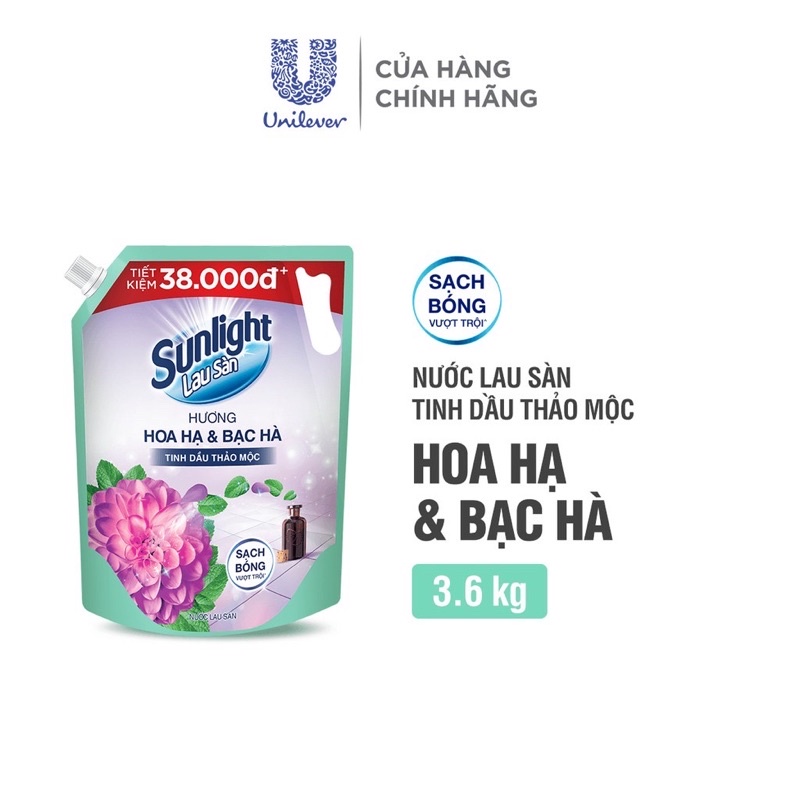 Nước Lau Sàn Sunlight Tinh Dầu Thảo Mộc Túi 3.6Kg