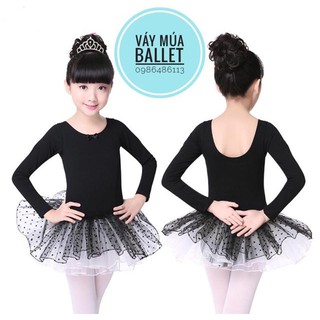 Ballet Váy múa ballet basic dài tay đen