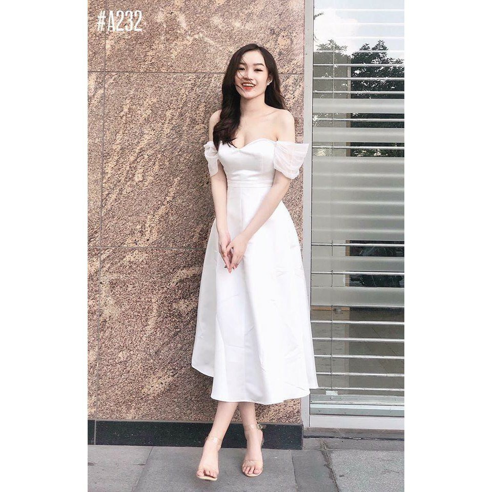 ĐẦM CÔNG CHÚA CÚP NGỰC RỚT VAI SIÊU SANG -  Rossy Dress