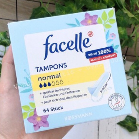 Tampon Facelle Đức băng vệ sinh dạng nút siêu thấm, đủ size - Hàng nội địa Đức có bill