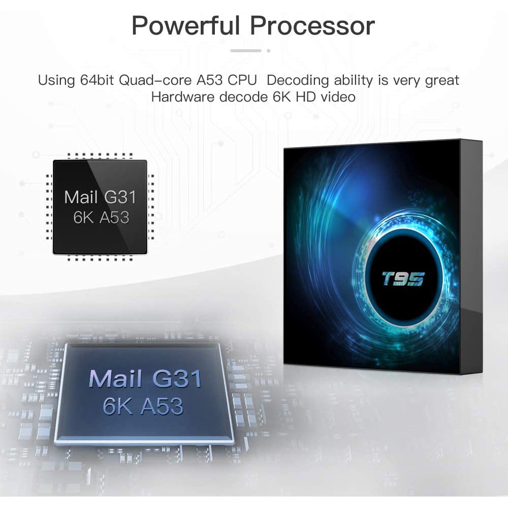 Android tivi box T95 H616 mới 4GB RAM 32GB ROM android 10 cài sẵn bộ ứng dụng giải trí miễn phí vĩnh viễn