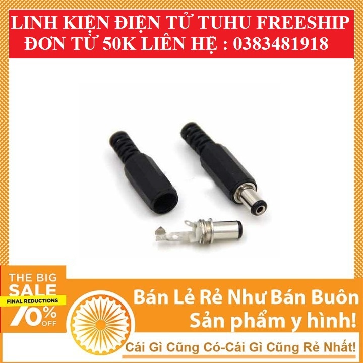 Combo Jack DC 5.5x2.1mm Cái đực Linh kiện điện tử tuhu 3m