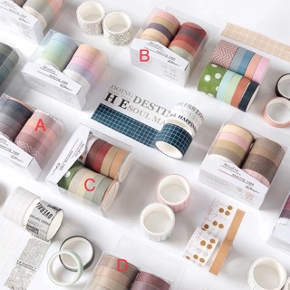 Set 10 Cuộn Băng Keo Trang Trí, Washi Tape